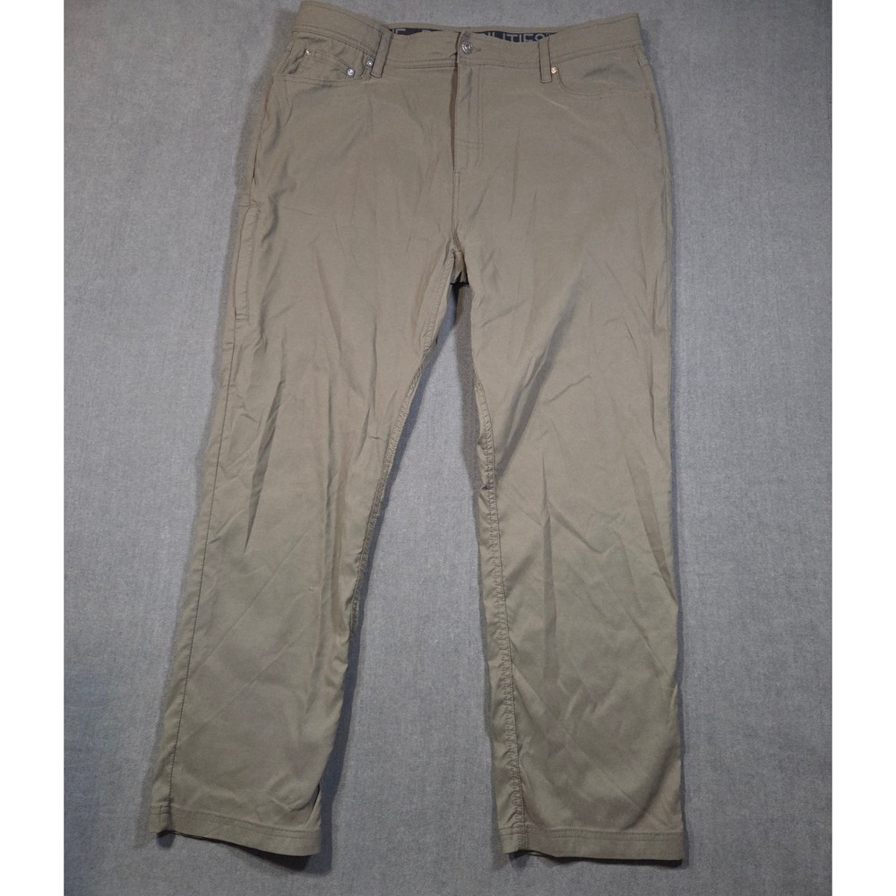 Gerry Venture Pants Mens 40x32 Brown Stretch Hiking Outdoor Travel Five Pocket